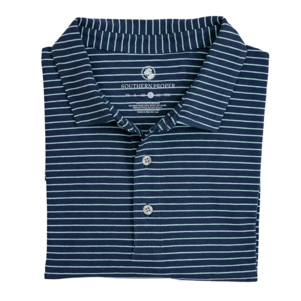 Perdido Stripe Polo | Navy Glass